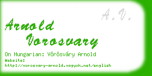 arnold vorosvary business card